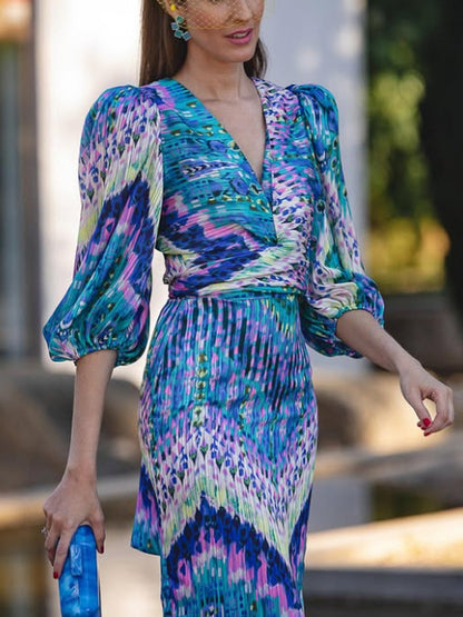 V-neck Elegant Hip Women's Dress