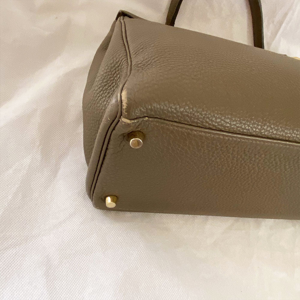 Hermès Kelly 35 Etain Togo Leather Handbag