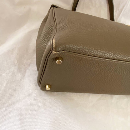 Hermès Kelly 35 Etain Togo Leather Handbag