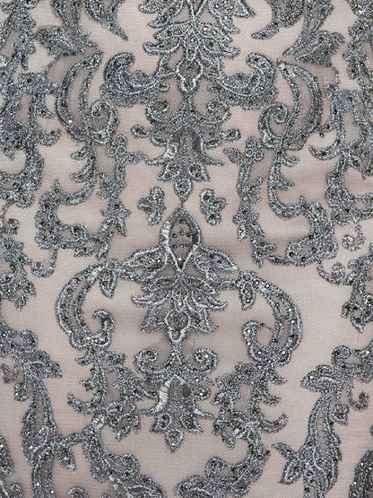 Round Neck Lace Mesh Maxi Dress