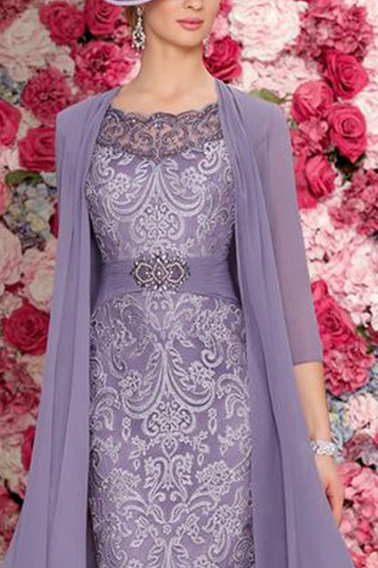 Elegant Lace Straight Skirt Ladies Dress Suit