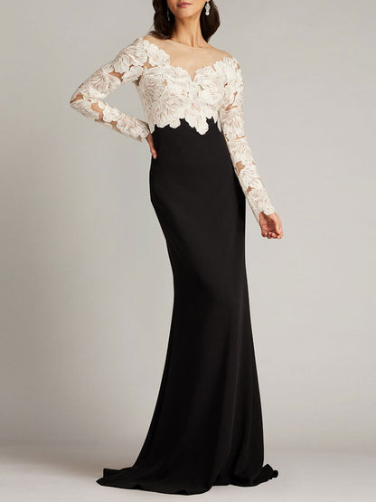 Embroidered Corset Illusion Gown