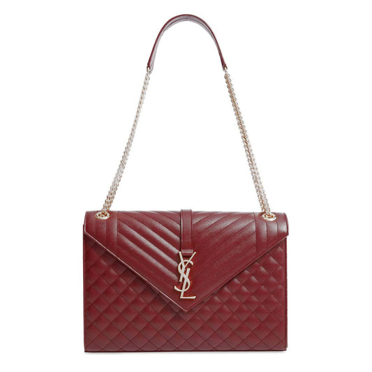 Saint Laurent Envelope Medium Bag In Mix Matelasse Grain De Poud