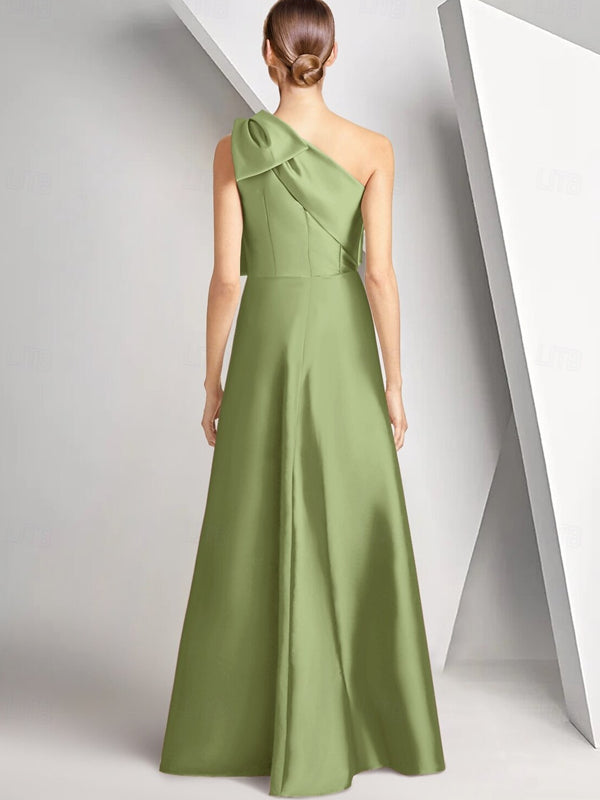 Floral Embroidery Elegant Satin Mother of the Bride Dress