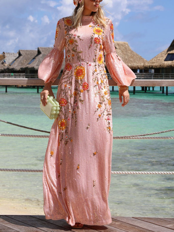 Beach Sequins Temperament Vacation Women's Dress