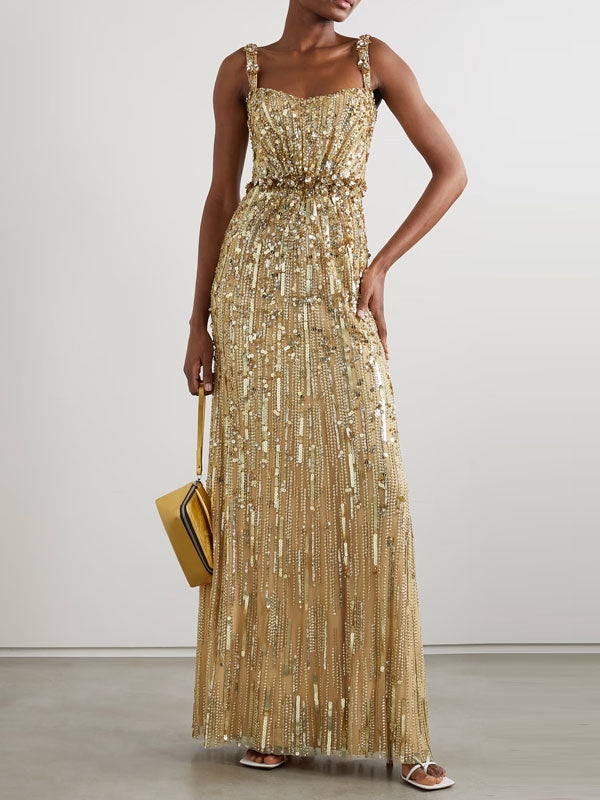 Bright Gem embellished tulle gown