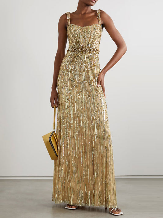 Bright Gem embellished tulle gown