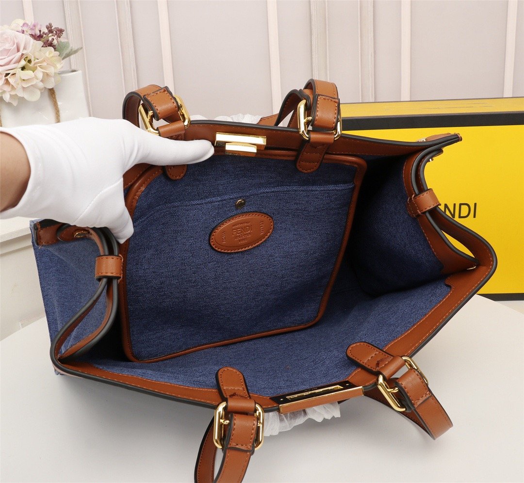 Fendi Peekaboo X-TOTE Canvas Bag