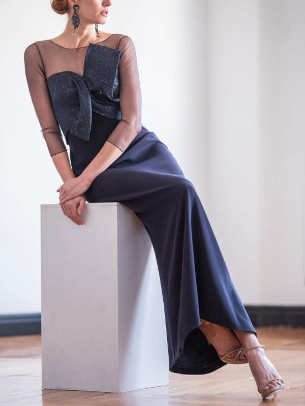 Mother of the Bride Dress with Lace Sleeves