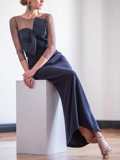 Mother of the Bride Dress with Lace Sleeves