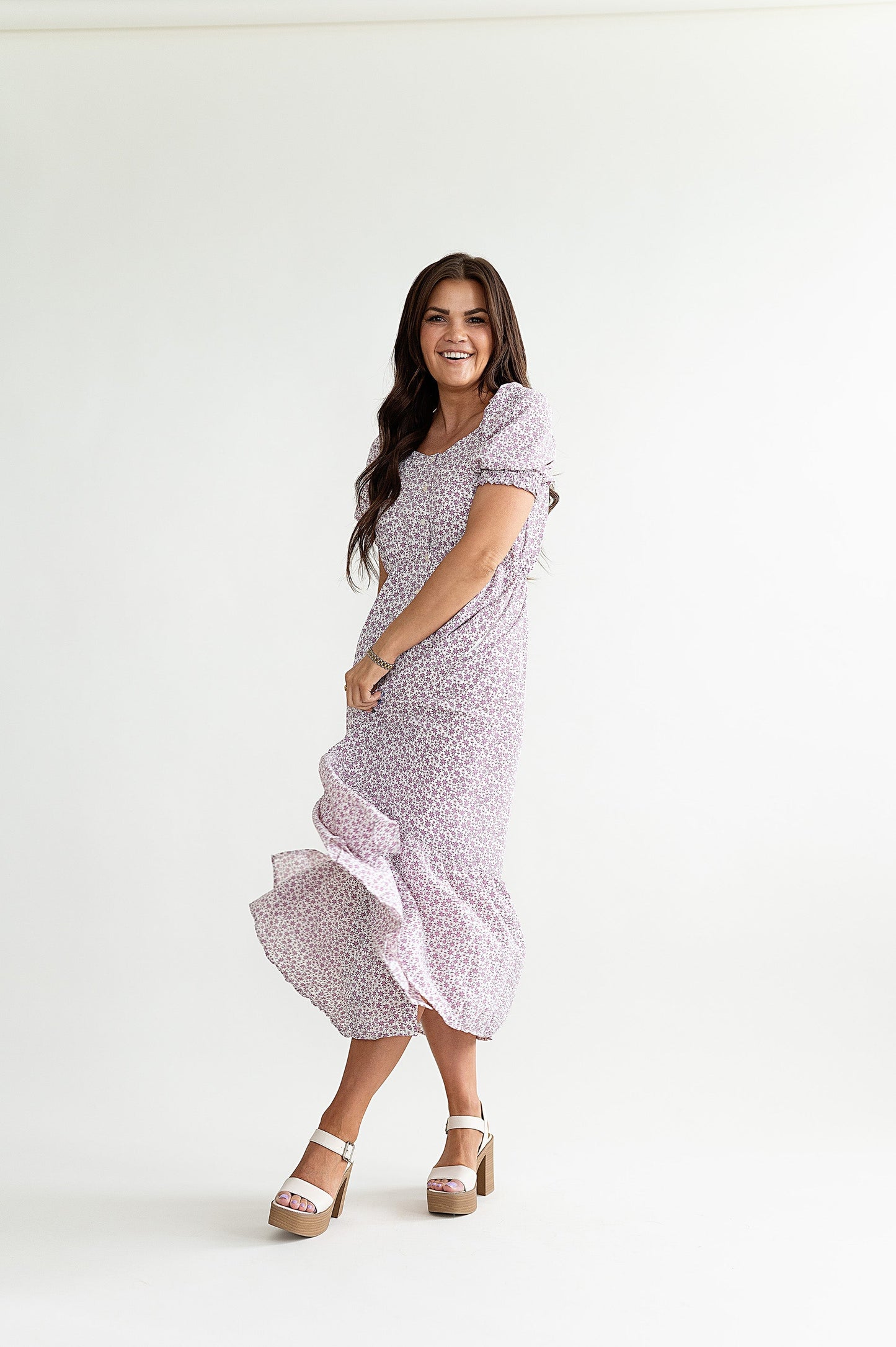 loveedsTM-Lavender Haze Floral Dress