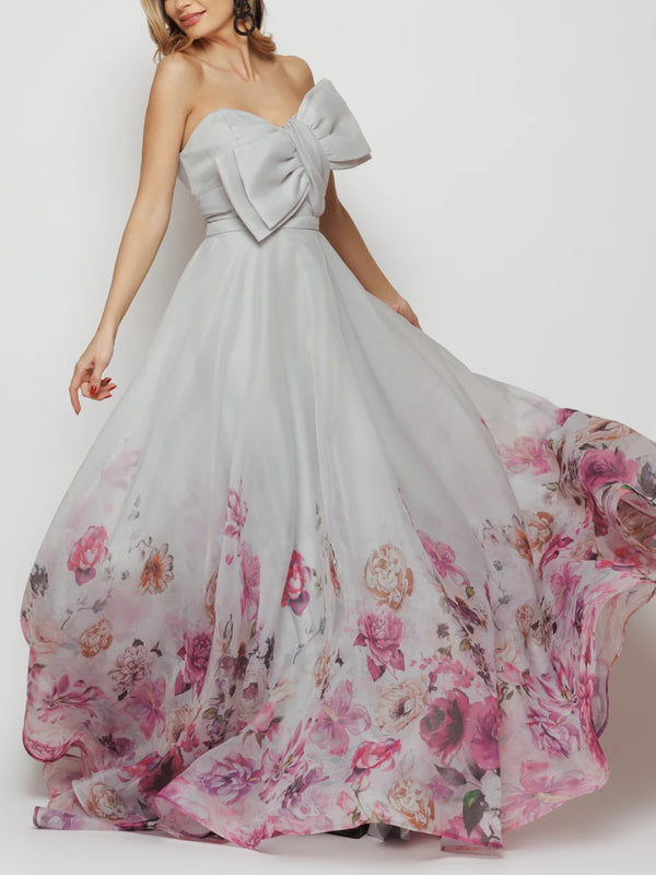 Bow Decoration Elegant Wedding Dress