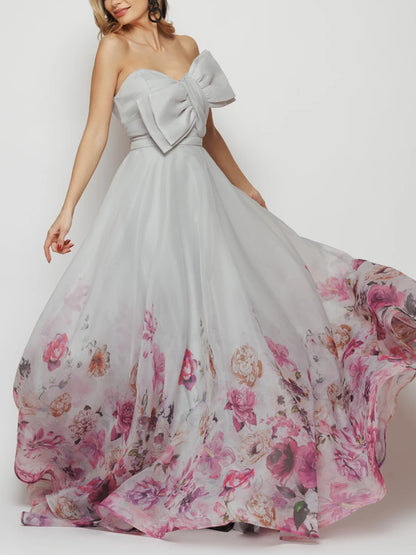 Bow Decoration Elegant Wedding Dress