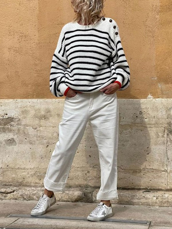 Casual Straight Through Simple Casual Ladies Pants