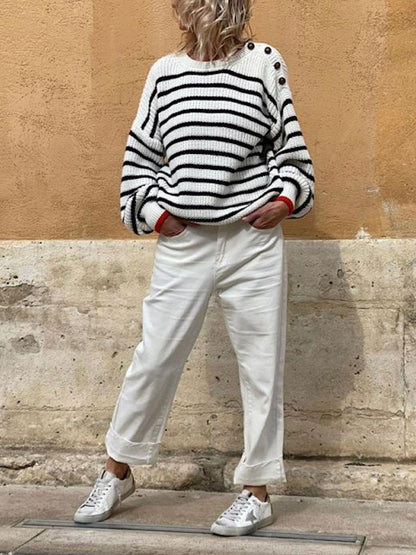 Casual Straight Through Simple Casual Ladies Pants