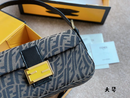 Fendi Women Baguette 1997 Brown Jacquard FF Vertigo Bag