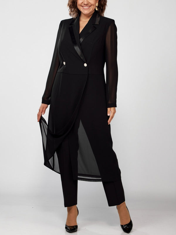 Solid Color Top And Pants Suit