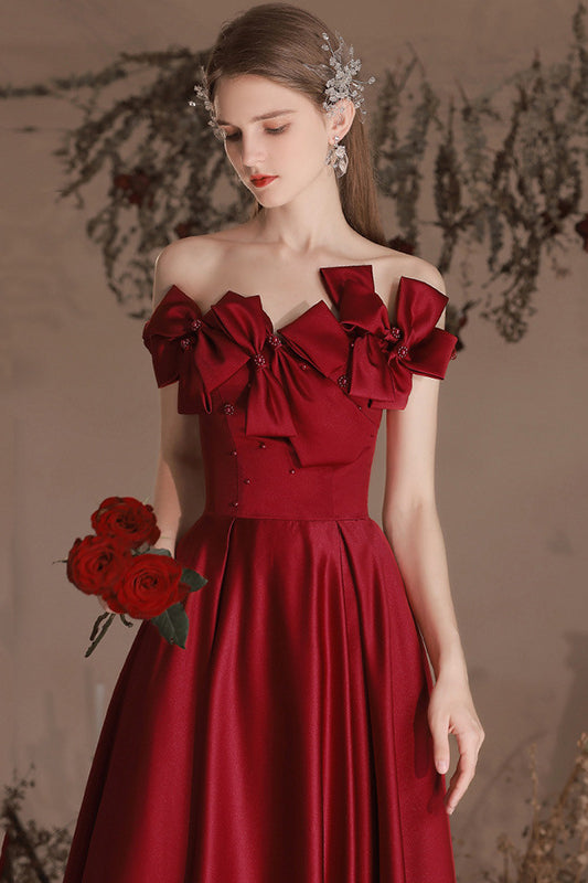 loveedsTM-Wine red evening dress