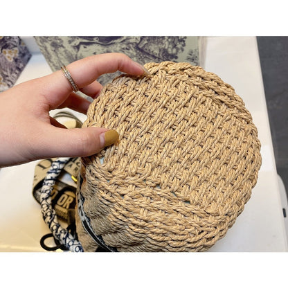 Christian Dior Pre-Owned pre-owned wicker Dior bucket shoulder bag