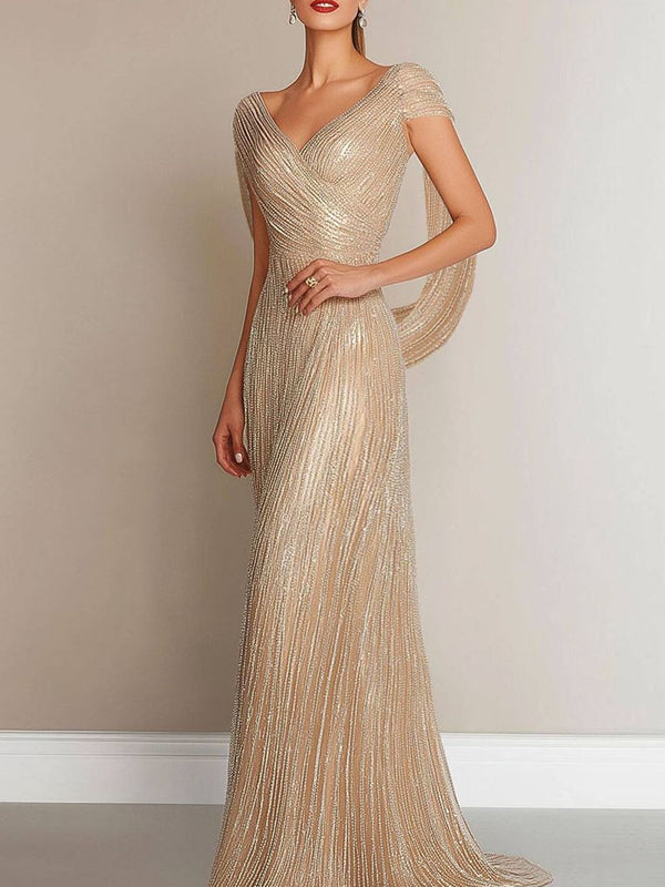 Gilded Temperament Tassel Ladies Evening Dress