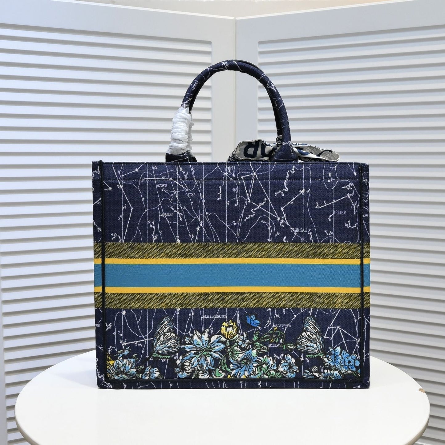 Dior Medium Book Tote White Multicolor