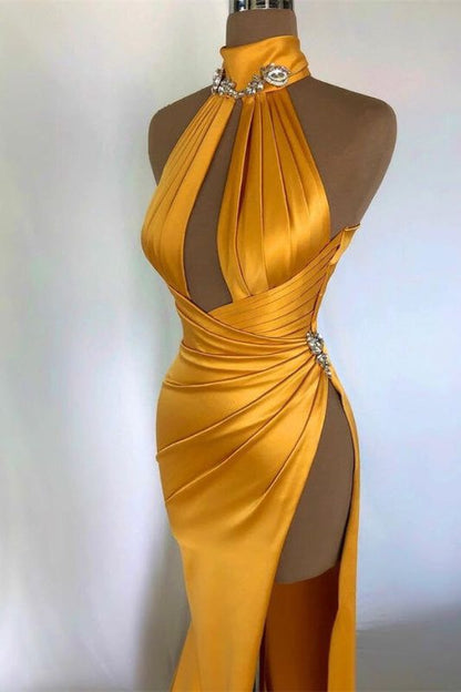 Burgundy Elegant Off-the-shoulder High Neck Exquisite Beading Long Sexy Slit Ball Gown Evening Gown Party Dress gh3426