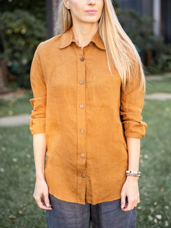 Daily Casual Solid Color Women's Shirt