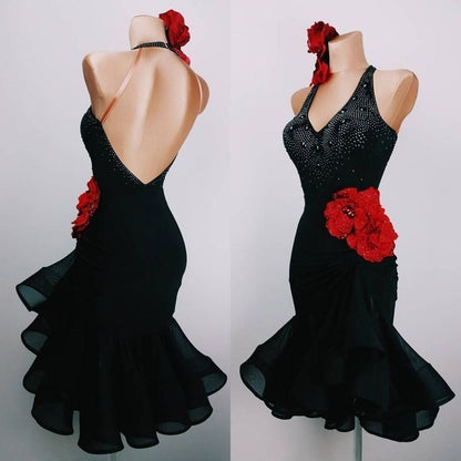 Black Floral Beaded Elegant Fashion Short Homecoming Dress Prom Dress Evening Dress gh4227