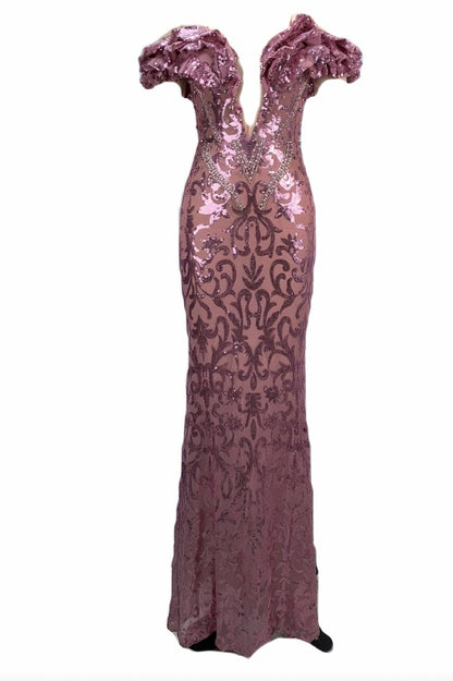 loveedsTM-One-shoulder sequined dress-vx