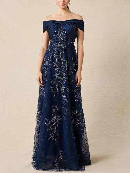 Tube Top Mesh Sequins Maxi Dress