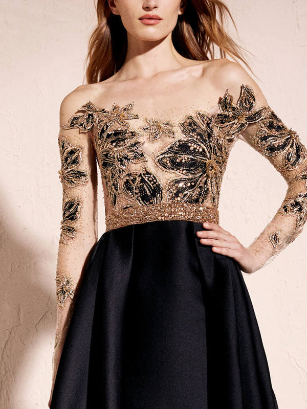 Temperament Lace Mesh Elegant Women's Gown