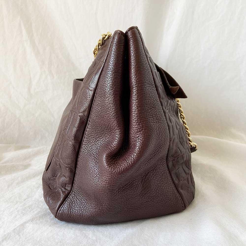 Carolina Herrera Brown Monogram leather Audrey Medium bag