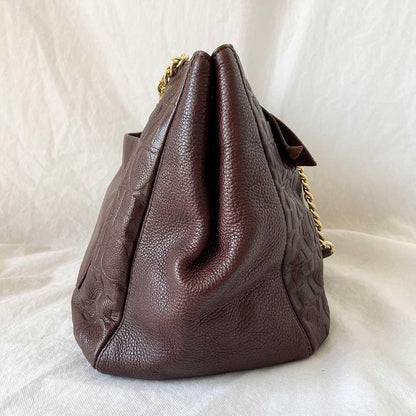 Carolina Herrera Brown Monogram leather Audrey Medium bag