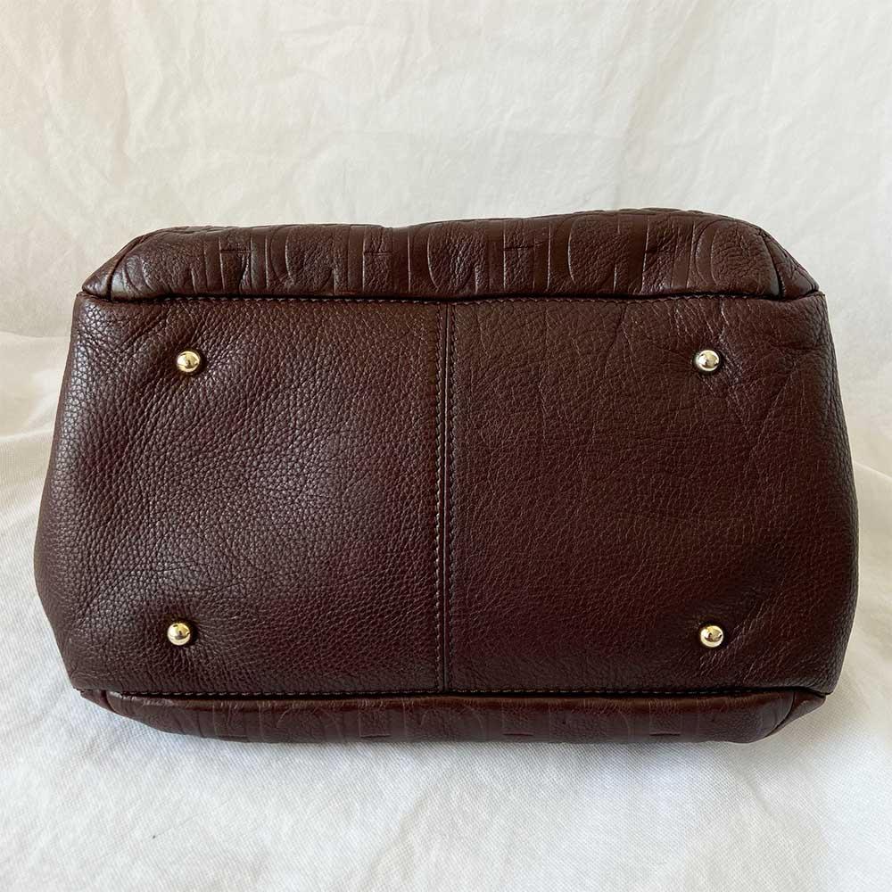 Carolina Herrera Brown Monogram leather Audrey Medium bag