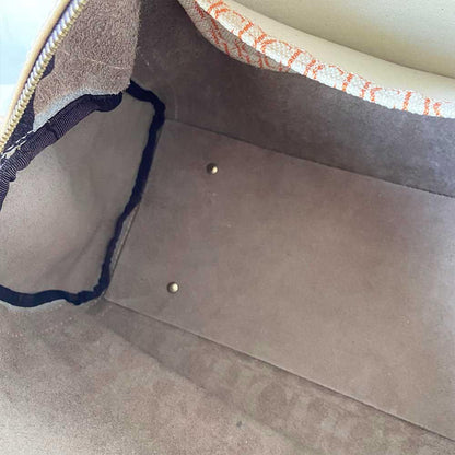 Carolina Herrera Gold Monogram Leather Andy Boston Bag