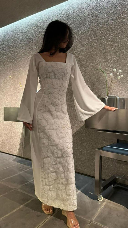 Classy Sheath Square Neck Long Prom Dresses Formal Summer Wedding Guest Dresses Wedding Guest Outfit DP2236