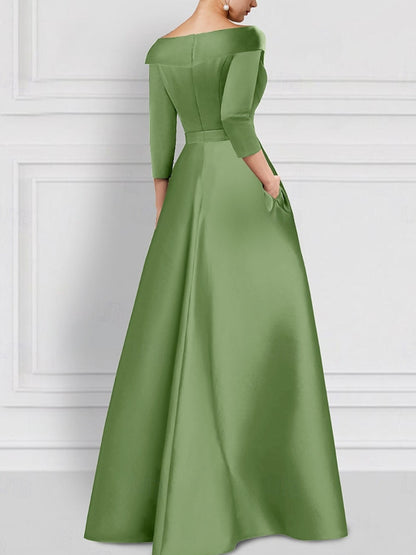 Satin Split Temperament Women's Dress