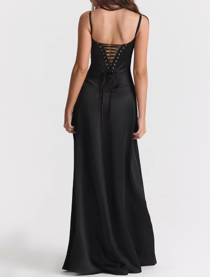 loveedsTM-New sexy suspender skirt slim backless black evening dress
