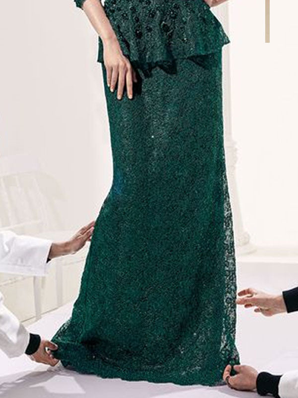 Lace Hollow Ruffle Party Women's Gown