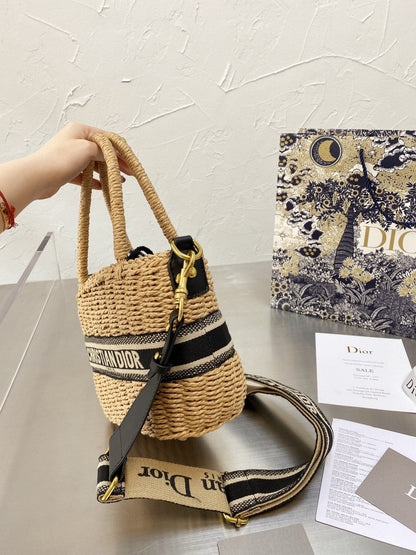 DIOR WICKER BUCKET BAG