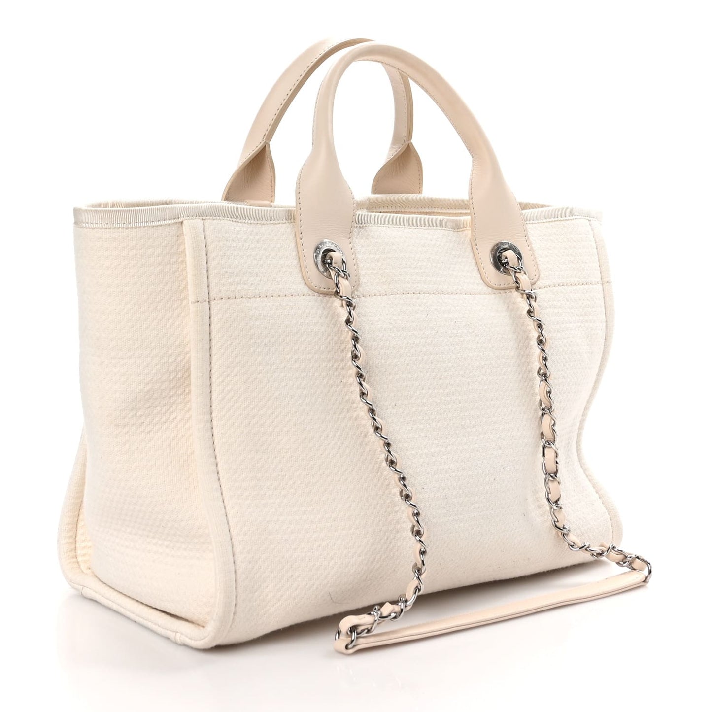 Chanel Mixed Fibers Small Deauville Tote White