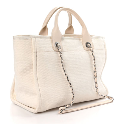 Chanel Mixed Fibers Small Deauville Tote White