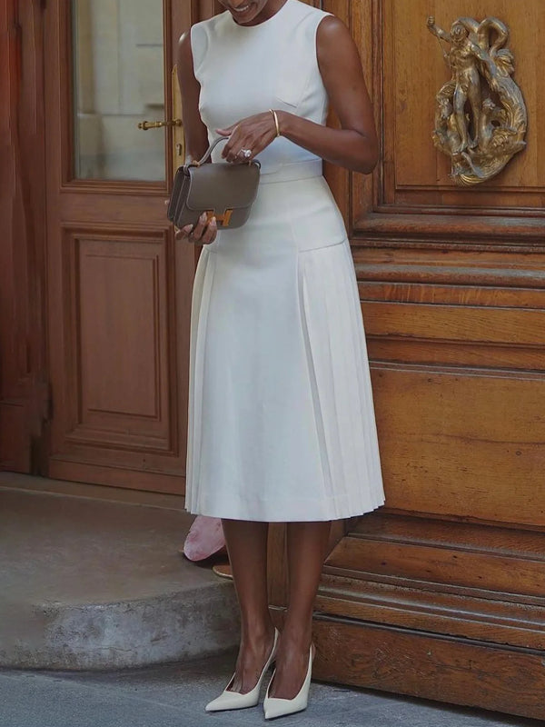 Crew Neck Stretchable Sleeveless Midi Dress