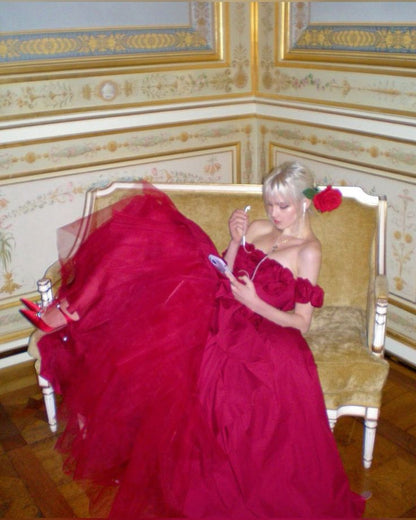Pink Fashion Unique Rose Lace Neckline Long A-Line long Satin Prom Dress Evening Gown Party Dress gh3340