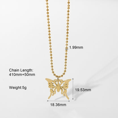 Golden Hollow Big Butterfly Pendant