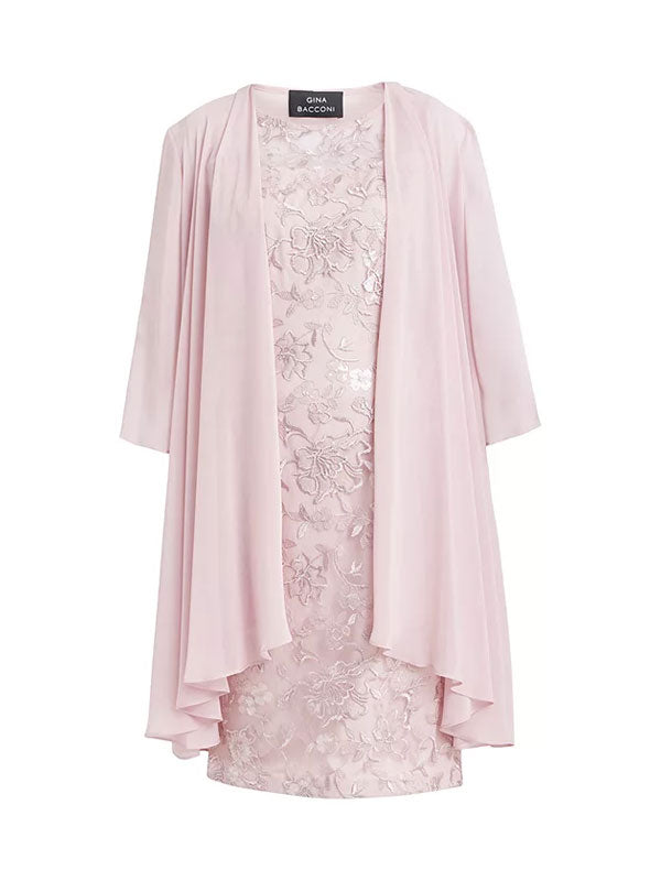 embroidered floral lace sequin women's dress sets