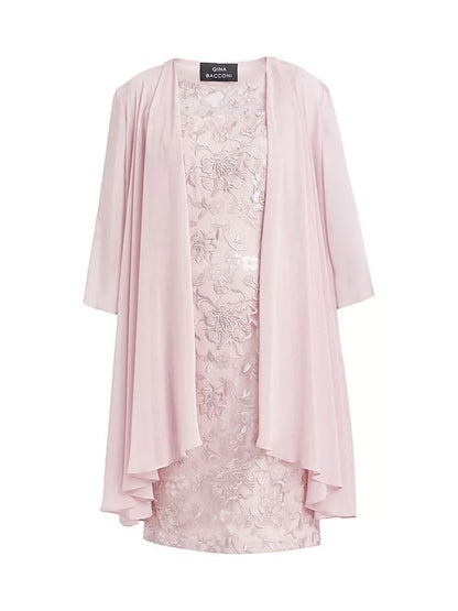 embroidered floral lace sequin women's dress sets