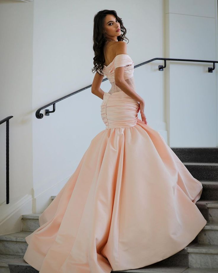 Elegant Mermaid Off the Shoulder Pink Lace Satin Prom Dress Party Dress SH3295