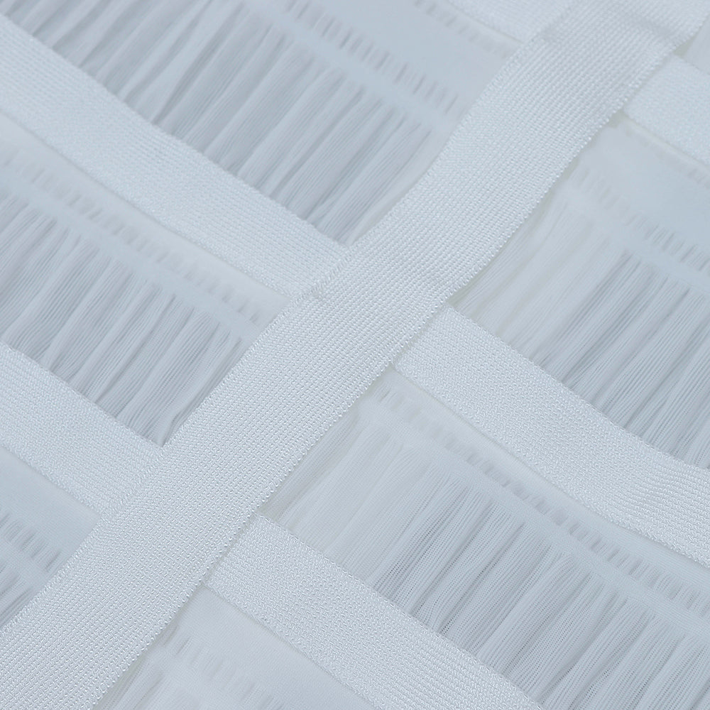 loveedsTM-Hollow Fringe White Sleeveless One-piece Dress Summer Party Gathering Dresses