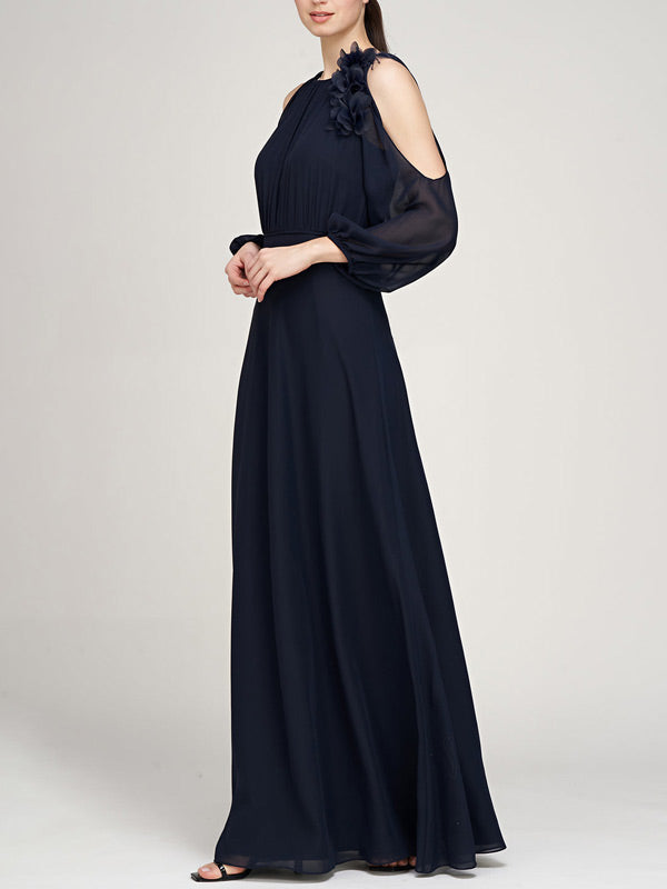 Strapless Mesh Chiffon Women's Gown Dress